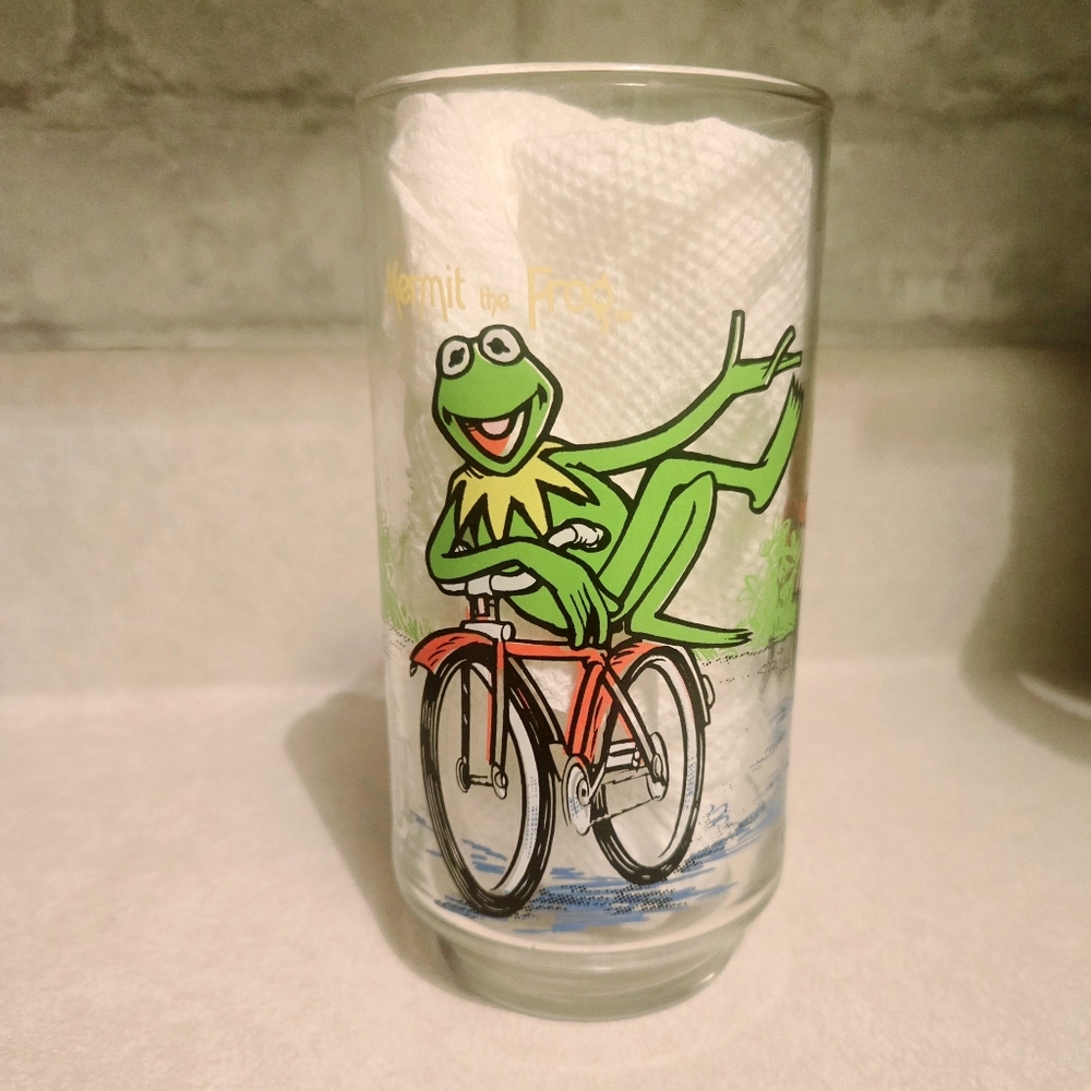 Vintage McDonald’s 1981 The Great Muppet Caper Kermit The Frog Glass, Never Used